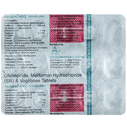 apriglim mv 2mg tablet 10's